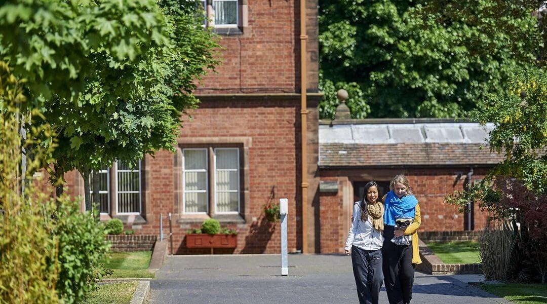 Two people walking