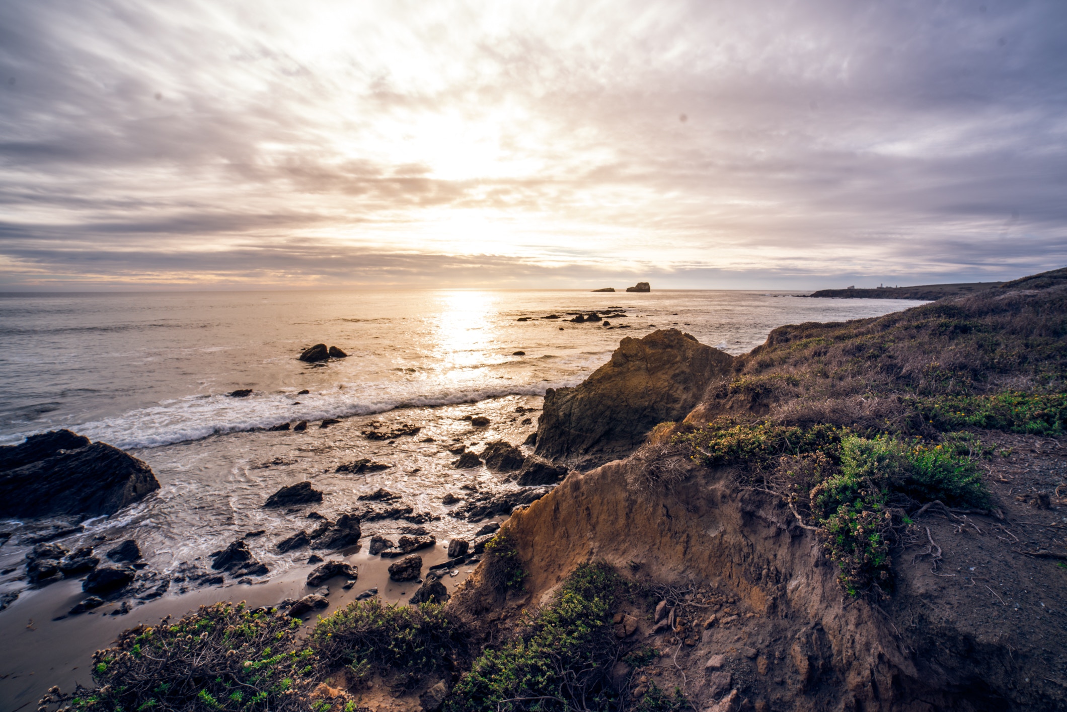 Seashore at sunset