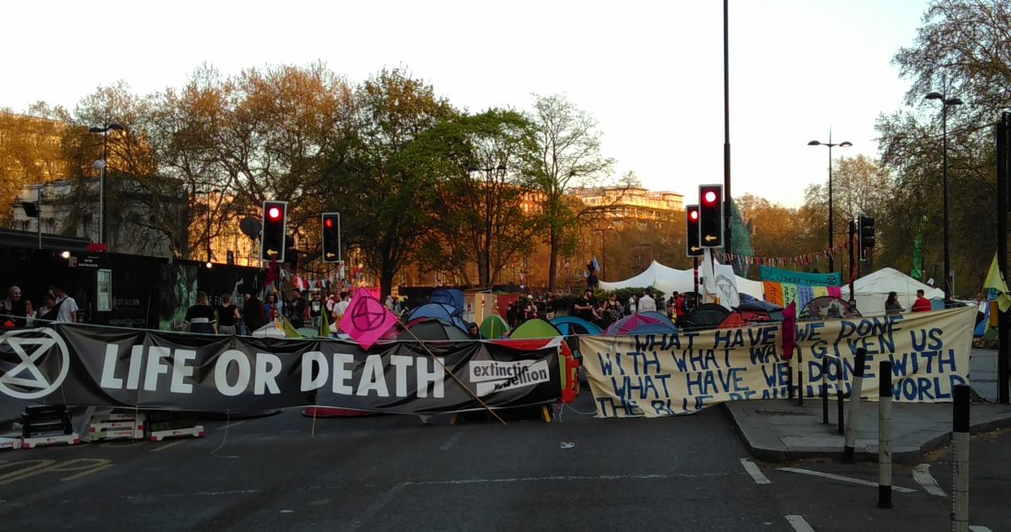 Marble Arch with banners